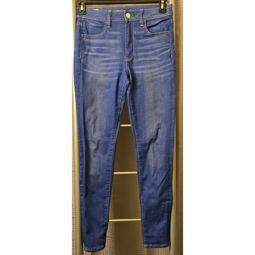 American‎ Eagle Hi-Rise Med Blue Jeans Women's sz  6 Jegging